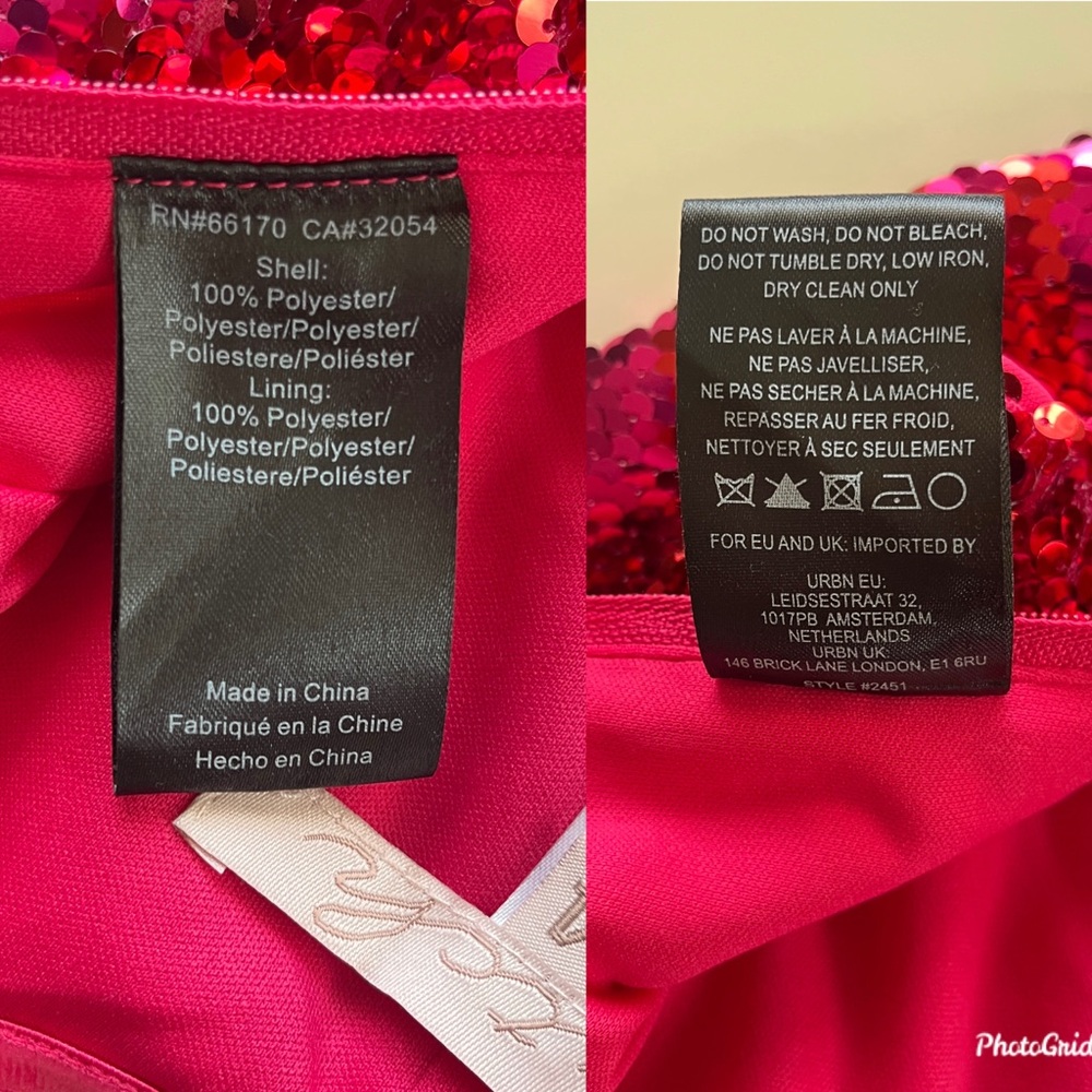 Hutch Hot Pink Delphine Sequin Bow Strapless Top w/ Sweetheart Neckline & Boning - Picture 16 of 16